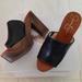 Jessica Simpson Shoes | Jessica Simpson Black Leather Platform Mules Size 6 Nwt | Color: Black/Brown | Size: 6