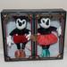 Disney Accessories | Disney Parks Mickey Minnie Mouse Limited Collection Box Doll Set Plush Toy Dolls | Color: Black/Red | Size: Os