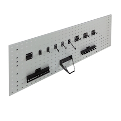 PROREGAL Hakensatz Werkzeughalter für Lochplatte 12 Stück | Pulverbeschichtet | Tiefschwarz Image