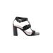 Banana Republic Heels: Strappy Chunky Heel Casual Black Shoes - Women's Size 9 1/2 - Open Toe