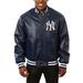 Men's JH Design Navy New York Yankees Big & Tall Full-Snap All-Leather Jacket