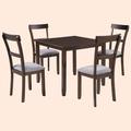 Red Barrel Studio® 5 Piece Dining Table Set Industrial en Kitchen Table & 4 Chairs For Dining Room (Espresso) in Brown | Wayfair