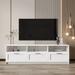 Latitude Run® Antoneshia Modern 70.87" TV Stand Media Console w/ Open Shelves & 3 Drawers Wood in White | 20.87 H x 70.87 W x 16.14 D in | Wayfair