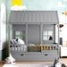 Children Twin Size Wood House Bed With Twin Size Trundle, Wooden Daybed, Cute House Styling for Kid Room Bedroom