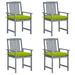 vidaXL Patio Chairs with Cushions 4 pcs Gray Solid Acacia Wood - 22.4" x 23.6" x 36.2"