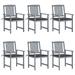 vidaXL Patio Chairs Outdoor Chair with Cushions for Deck Solid Wood Acacia