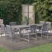 vidaXL 9 Piece Patio Dining Set Solid Wood Acacia Gray - 78.7" x 39.4" x 29.5"