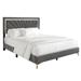 CraftPorch Luxurious Diamond Strip Velvet Upholstered Bed