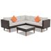 4 Pieces Outdoor Sofa Set with 2 Loveseats,1 Corner Sofa and 1 Table