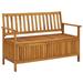 Tomshoo Patio Storage Bench 47.2 Solid Acacia Wood