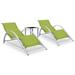Tomshoo Sun Loungers 2 pcs with Table Aluminum Green