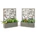 Gymax Set of 2 Decorative Raised Garden Bed Wall-mounted Metal Planter Box w/ Trellis