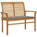 Tomshoo Patio Bench with Gray Cushion 44.1 Solid Teak Wood