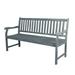 Laurel 59.1 3-Seat Slat-Back 600-Lbs Support Acacia Wood Outdoor Garden Patio Bench Gray