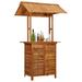 Tomshoo Patio Bar Table with Rooftop 48 x41.7 x85.4 Solid Acacia Wood