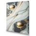 Designart Abstract Geode Gold And White Marble IV Canvas Wall Art