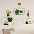 3Pcs Wall Shelves Wall Mounted Shelves Decorative Floating Wall Shelves for Bedroom Living Room Kitchen Bathroom Gold