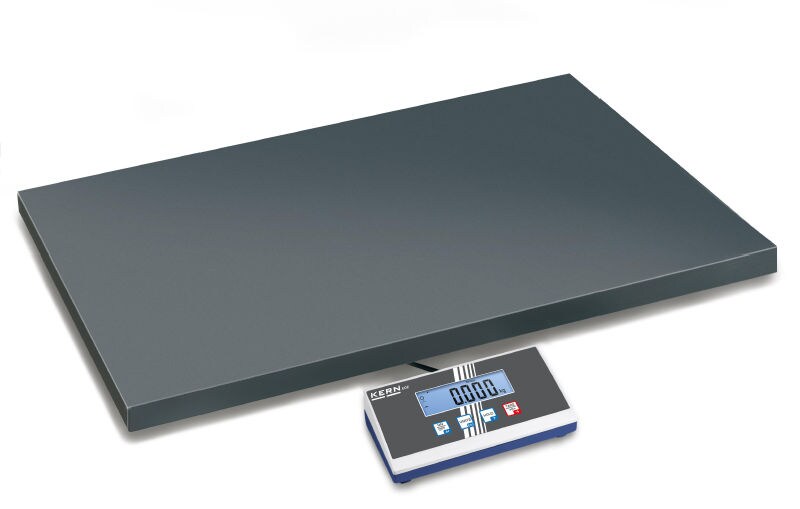 Kern Plattformwaage mit sehr großer Wägeplatte. Wägebereich bis max. 300kg Ablesbarkeit 100g. Mit Netzteil und Batterien. Image