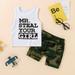 Simplmasygenix Children s Day Kids Bodysuit Clearance Toddler Baby Cool Boy Letter Print Camouflage Vest Clothes Shorts Two-piece Suit