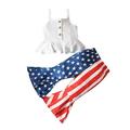 kpoplk Fourth of July Baby Girl Outfit Toddler Kids Girls 4th of July Solid Sleeveless American Flag Toddler Girl Outfit(White 3-4 Y)