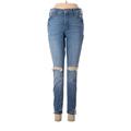 Old Navy Jeans - Mid/Reg Rise Skinny Leg Denim: Blue Bottoms - Women's Size 6 - Distressed Wash