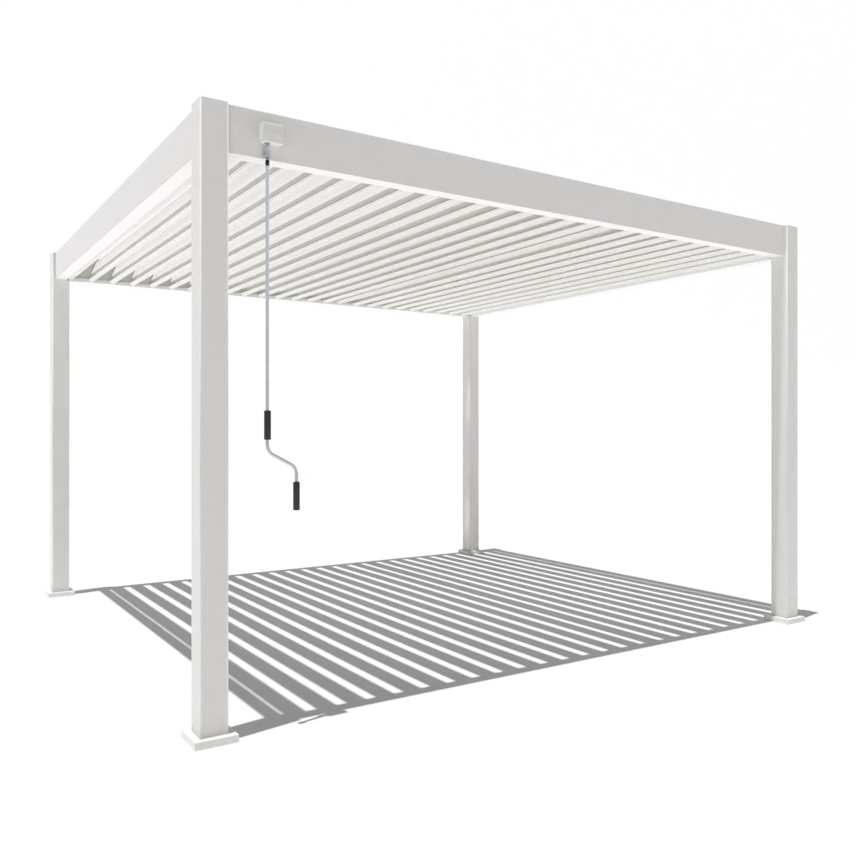 Weide Deluxe | Pergola Voll Aluminium freistehend | 3,6 x 4 M | Lamellendach weiß Image