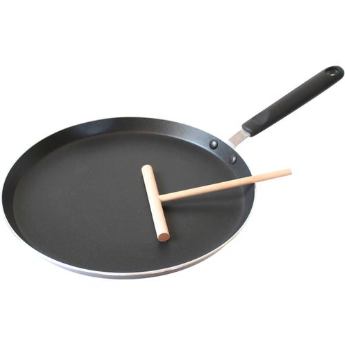 „Crêpepfanne ELO „“Ducto““ Pfannen Gr. Ø 26 cm + Höhe 2 cm, schwarz Crêpepfanne Ø 26 cm, mit Teigroller, Induktion“