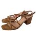 J. Crew Shoes | J. Crew Tan Brown Suede Strappy Odette Sandals Block Heels Size 8 | Color: Brown/Tan | Size: 8