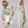 Free People Pants & Jumpsuits | Free People X Lee Union Utility Coverall Jumpsuit Floral Print Xl 16-18 Nwt | Color: Gray/Yellow | Size: Xl