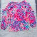 Lilly Pulitzer Tops | Lilly Pulitzer Elsa Top, Blouse, Silk, Pink, Long Sleeve, Size Small Euc | Color: Blue/Pink | Size: S