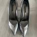 Louis Vuitton Shoes | Authentic Louis Vuitton Chrome Leather Monogram High Heel 7.5 Us | Color: Silver | Size: 7.5