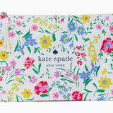 Kate Spade Bags | Kate Spade Large Canvas Floral Print Zip Pouch 11-1/4” X 8” | Color: Cream/White | Size: Os