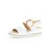 Gabor Women Sandals, Ladies Wedge Sandals,Wedge Sandals,Wedge Heel,Summer Shoe,Comfortable,Flat,White (Weiss),38 EU / 5 UK