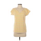 Liz Claiborne Sleeveless T-Shirt: Yellow Print Tops - Women's Size Small