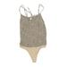 Abercrombie & Fitch Bodysuit: Plunge One Shoulder Tan Tops - Women's Size X-Small