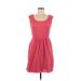 db established 1962 Casual Dress - A-Line Scoop Neck Sleeveless: Pink Print Dresses - Women's Size 6 Petite