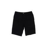 St. John's Bay Khaki Shorts: Black Print Mid-Length Bottoms - Women's Size 8 - Indigo Wash