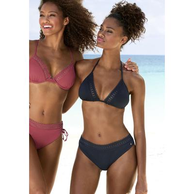 Triangel-Bikini-Top S.OLIVER "Aiko", Damen, Gr. 36, Cup A/B, schwarz, Microfaser, Polyamid, Microfaser, unifarben, Bikini-Oberteile, mit Häkeloptik Image