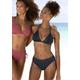 Triangel-Bikini-Top S.OLIVER "Aiko" Gr. 42, Cup C/D, schwarz Damen Bikini-Oberteile Ocean Blue mit Häkeloptik