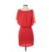 Lo-Posh Casual Dress - Mini: Red Print Dresses - Women's Size Small