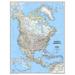 National Geographic Maps North America Classic Wall Map in Gray/White/Blue | 46 H x 36 W in | Wayfair RE00620149