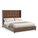 Birch Lane™ Dante Tufted Low Profile Platform Bed Upholstered/Faux leather in Brown | 55 H x 82.5 W x 92 D in | Wayfair