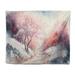 Millwood Pines Polyester Winter Beauty Landscape In Pink Magenta & Blue I Tapestry w/ Pushpins Metal in Blue/Pink/White | 32 H x 39 W in | Wayfair