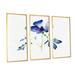 Red Barrel Studio® Blossoming Blue Retro Flower VI Blossoming Blue Retro Flower VI - 3 Piece Floater Frame Print on Canvas Canvas, in White | Wayfair