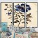 Ophelia & Co. Blossoming Retro Flower VII Blossoming Retro Flower VII - 3 Piece Floater Frame Print on Canvas Metal in Blue | Wayfair