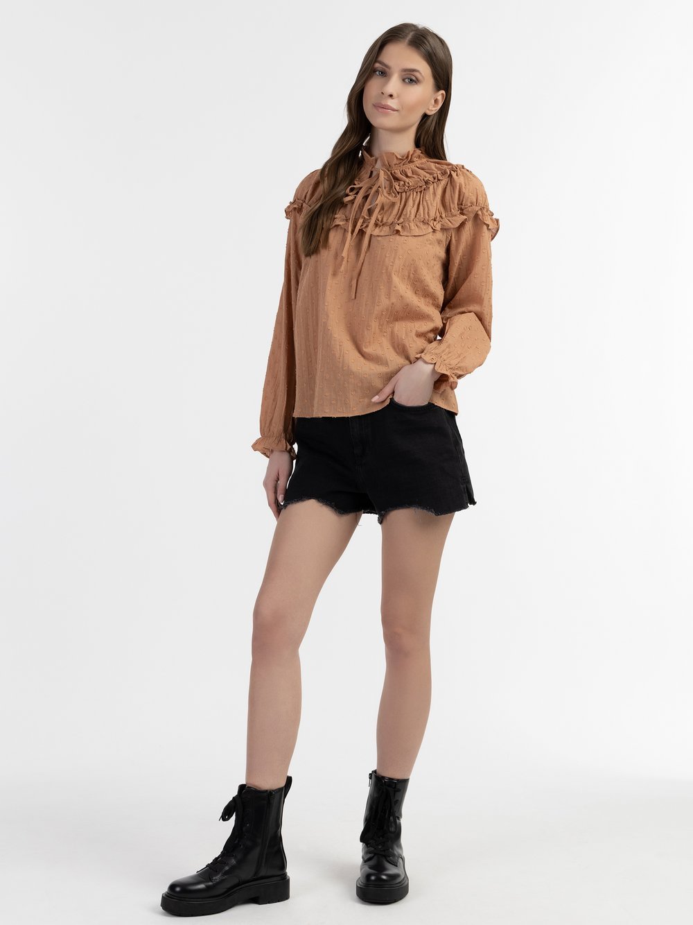 Dreimaster Bluse Damen braun, L
