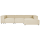 Ecksofa Beige Leinen L-förmig 3-Sitzer Modulsofa Linksseitig Wohnzimmermöbel Modern Wohnzimmer Salon Wohnecke Sitzecke