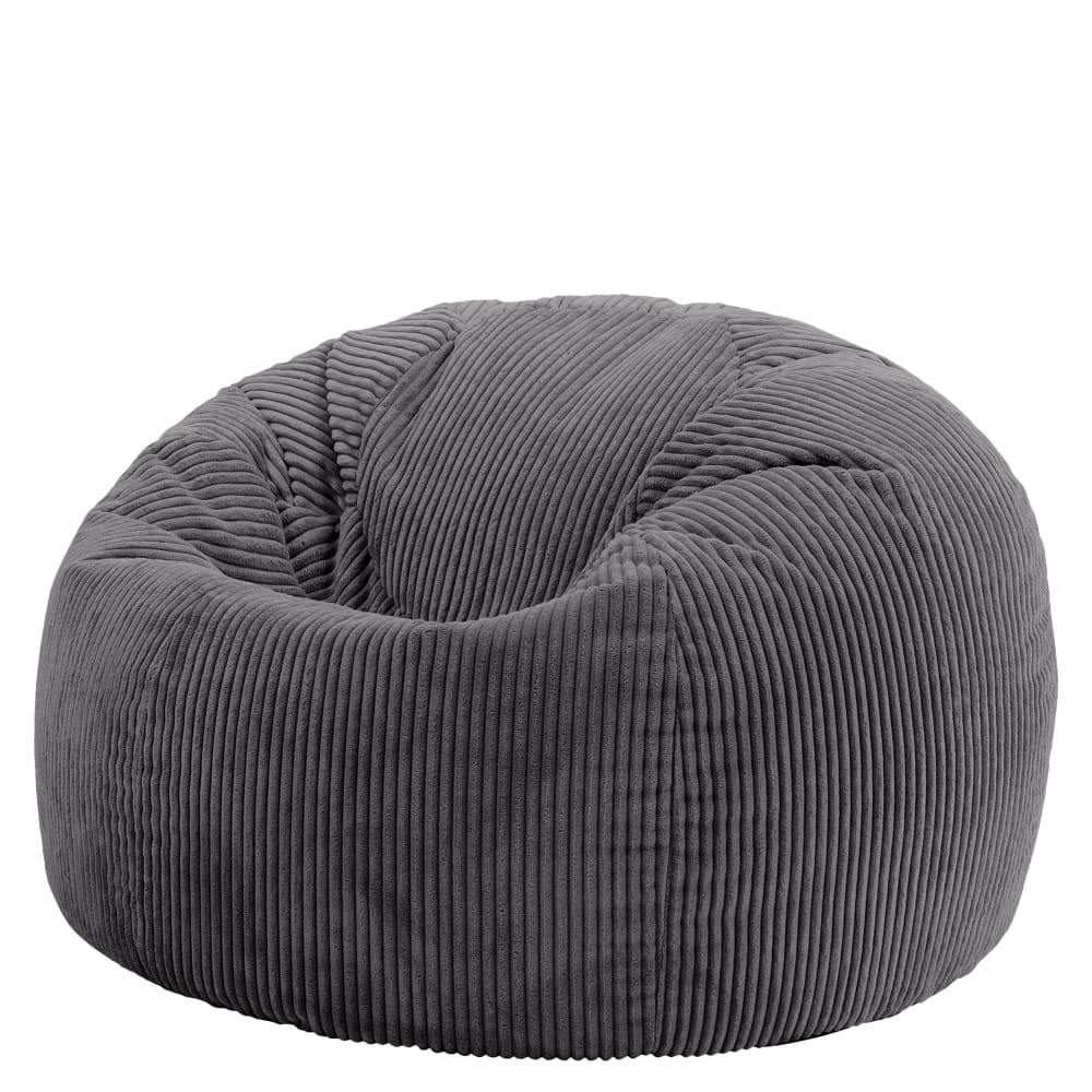 Pouf velours côtelé gris anthracite