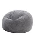 Pouf velours côtelé gris anthracite