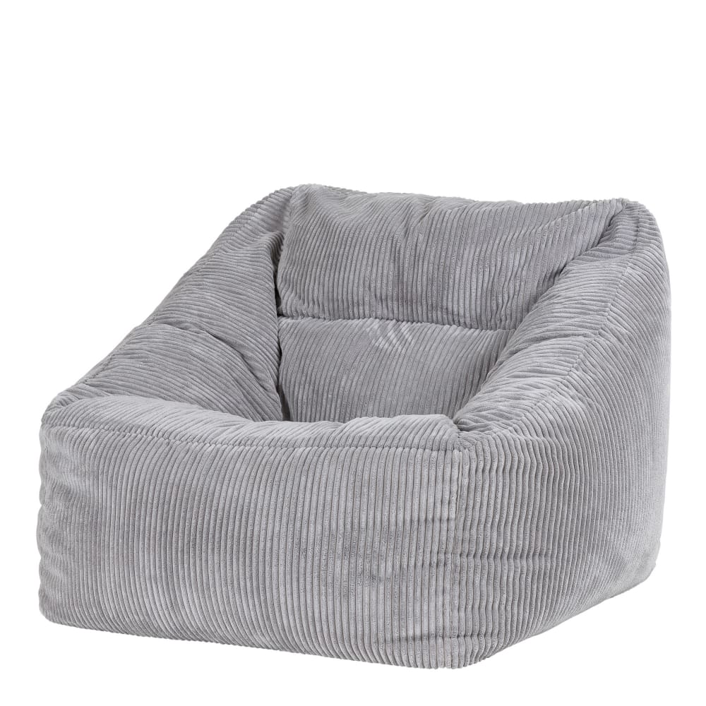 Pouf poire fauteuil velours côtelé gris clair